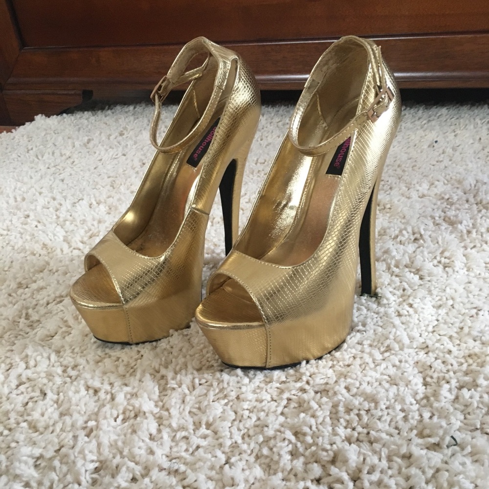 Gold Metallic Heels